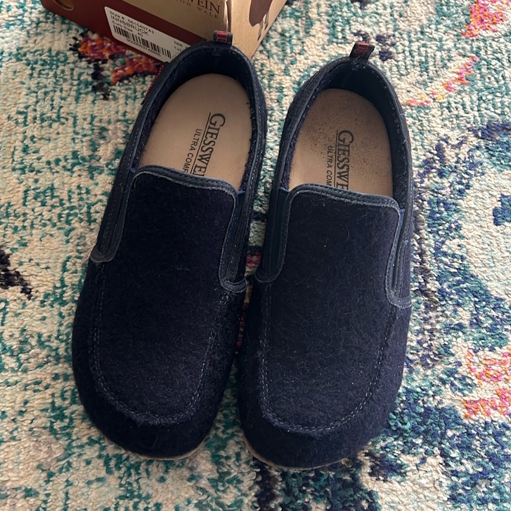 Giesswein Slippers Innsbruck Slip On Shoes navy blue Wool Loafers